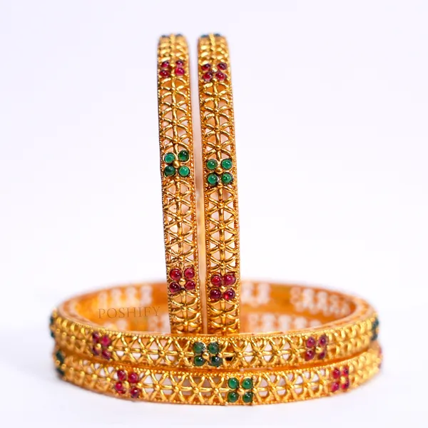 Luxury_Gold_Plated_Pure_Brass_Bangles_for_Women_|_Bangles_Set_|_2420_-_1946_|_Latest_Stylish_Traditional_Kada_Bangles_|_Just_Like_Real_Gold_Jewellery_|_Fashion_|_SET_OF_4