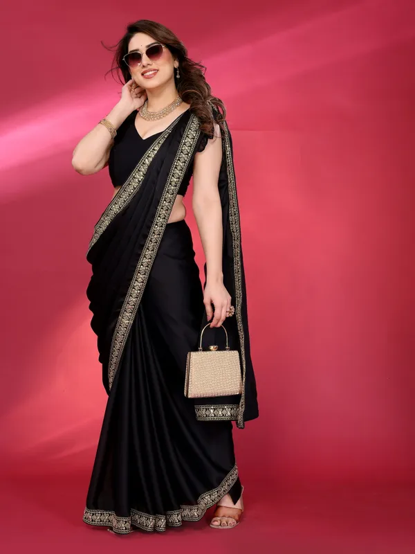 Black_Embroidery_Saree_With_Unstitched_Blouse_Piece_For_Women