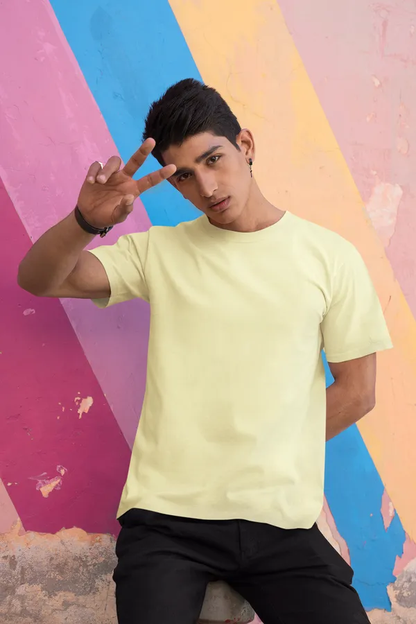 Beige_Cotton_Regular_Fit_T-Shirt_For_Men