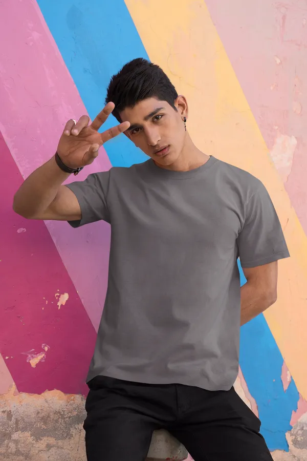 Charcoal_Cotton_Regular_Fit_T-Shirt_For_Men