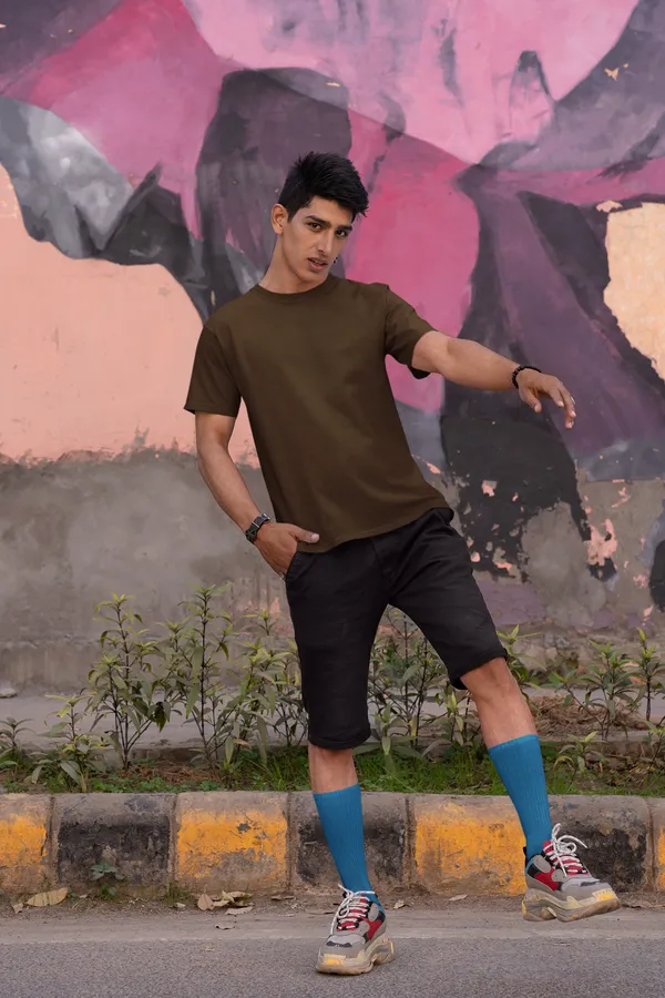 Coffee_Brown_Cotton_Regular_Fit_T-Shirt_For_Men