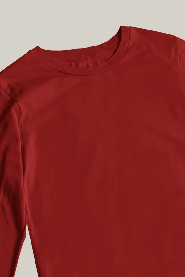Maroon_Cotton_Regular_Fit_T-Shirt_For_Men