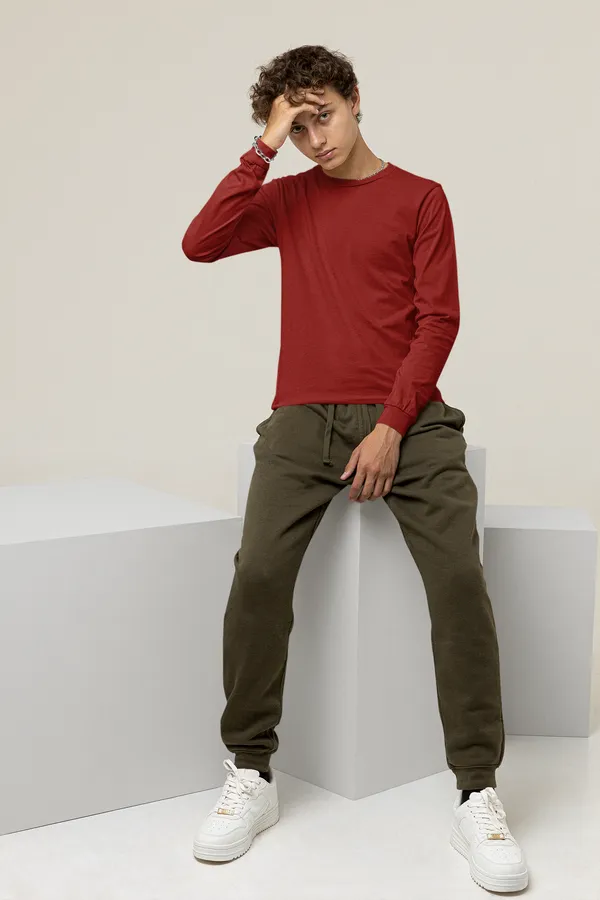Maroon_Cotton_Regular_Fit_T-Shirt_For_Men