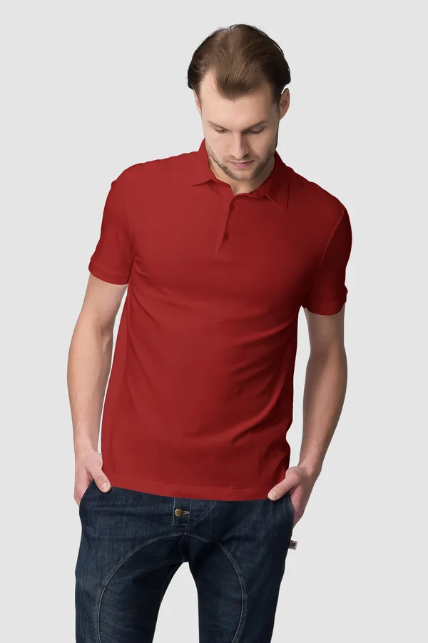 Maroon_Cotton_Regular_Fit_Polo_T-Shirt_For_Men