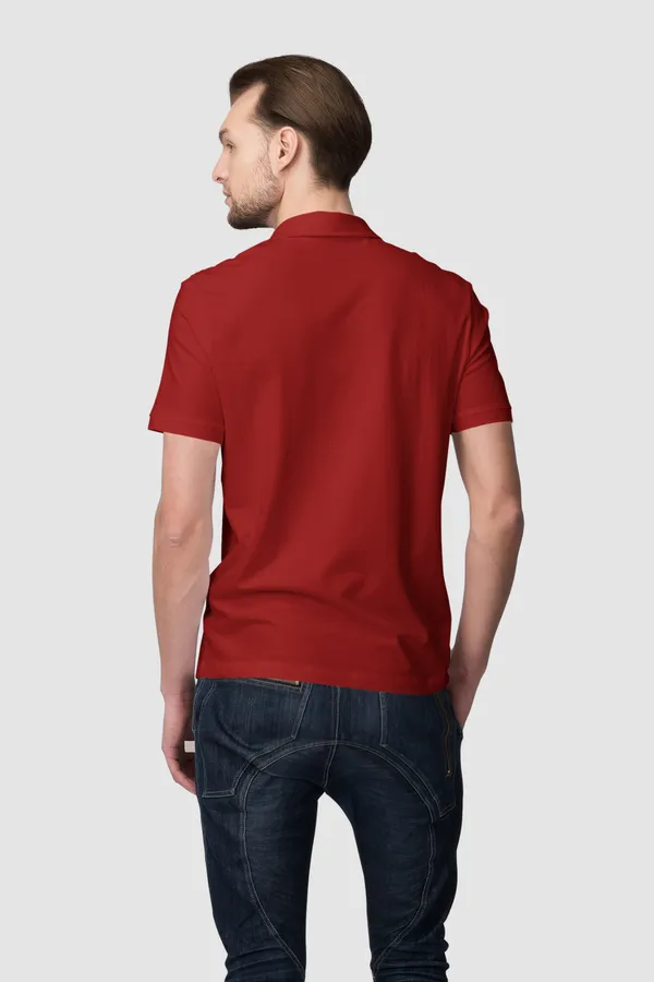 Maroon_Cotton_Regular_Fit_Polo_T-Shirt_For_Men