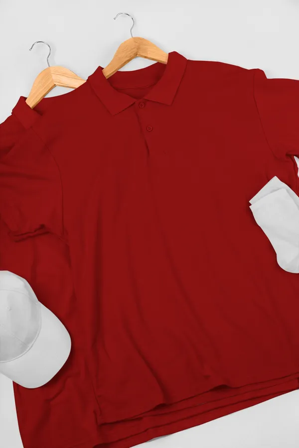 Maroon_Cotton_Regular_Fit_Polo_T-Shirt_For_Men