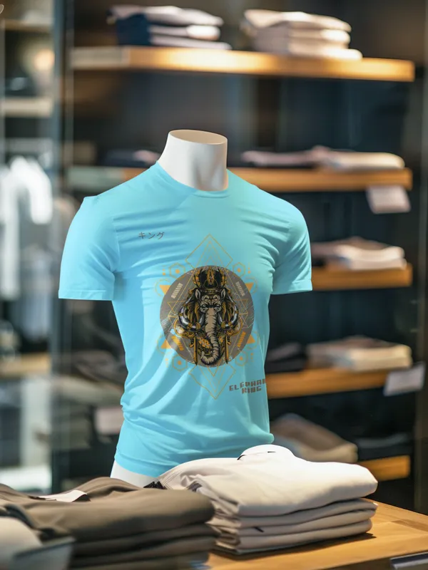 Sky_Blue_Cotton_Regular_Fit_T-Shirt_For_Men