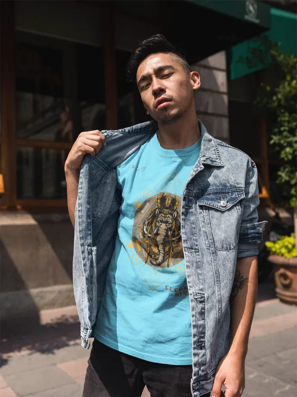 Sky_Blue_Cotton_Regular_Fit_T-Shirt_For_Men