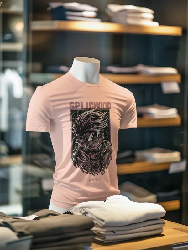 Pink_Cotton_Regular_Fit_T-Shirt_For_Men