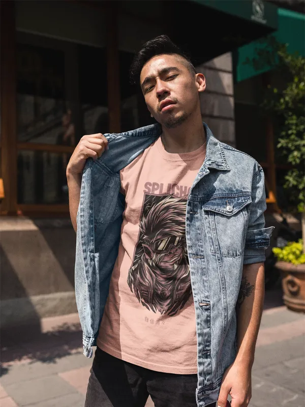 Pink_Cotton_Regular_Fit_T-Shirt_For_Men