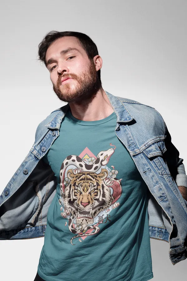 Petrol_Blue_Cotton_Regular_Fit_T-Shirt_For_Men
