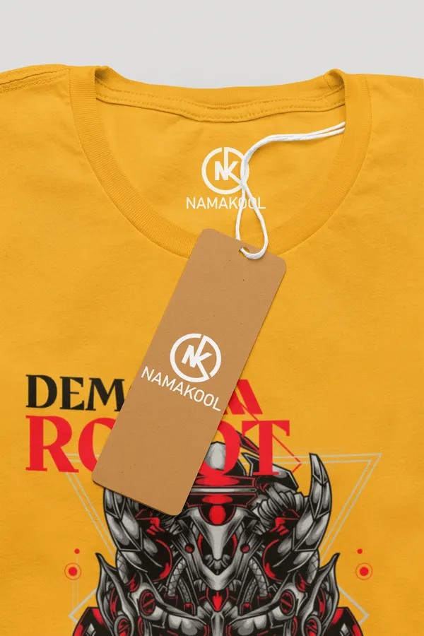 Yellow_Cotton_Regular_Fit_T-Shirt_For_Men