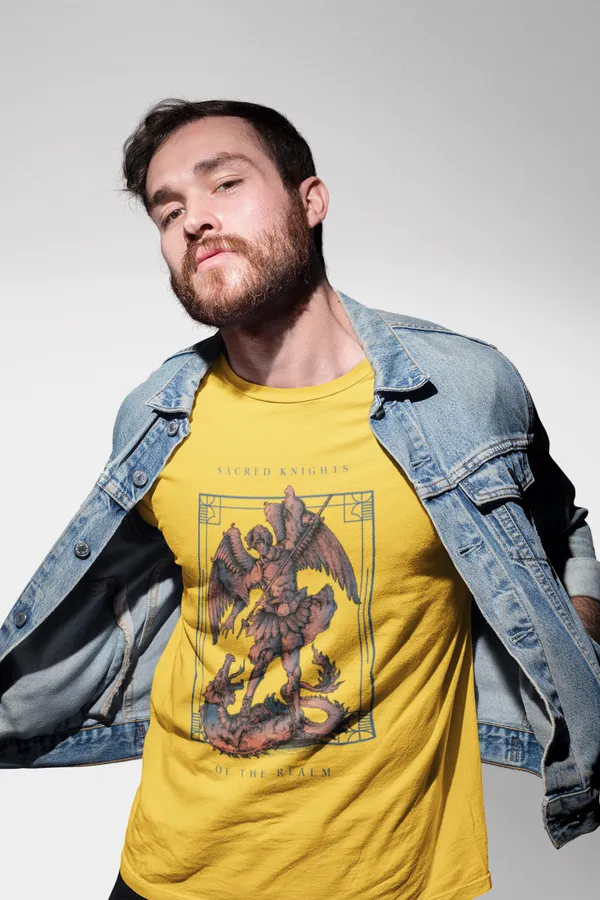 Yellow_Cotton_Regular_Fit_T-Shirt_For_Men