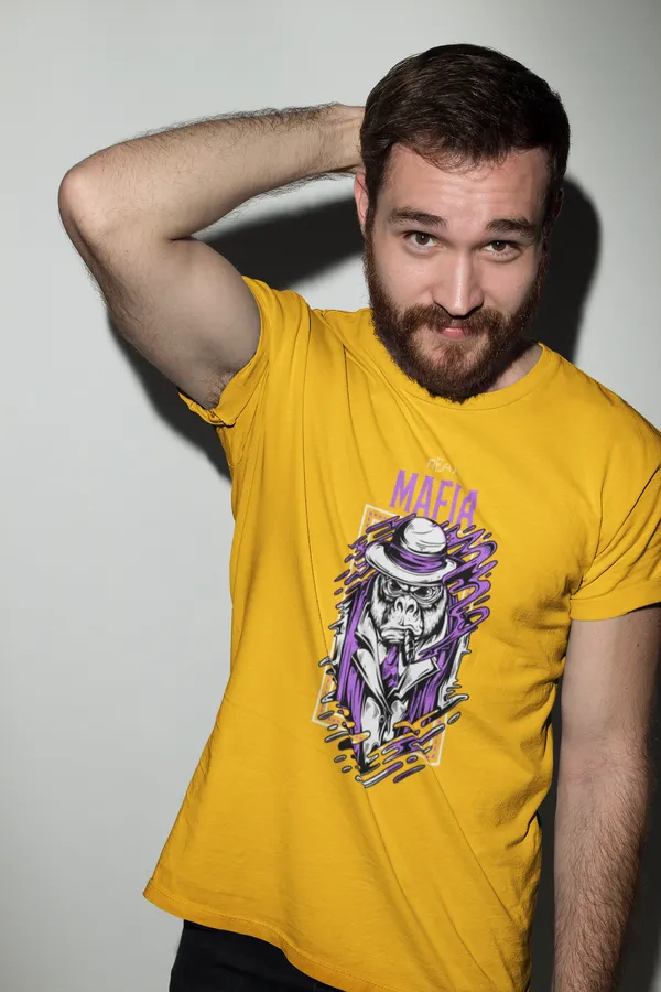 Yellow_Cotton_Regular_Fit_T-Shirt_For_Men