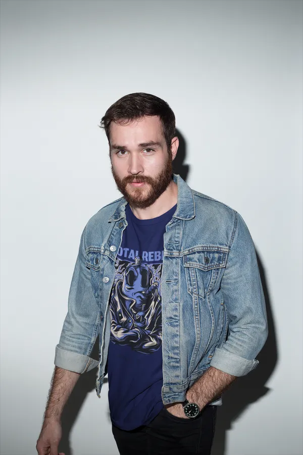 Blue_Cotton_Regular_Fit_T-Shirt_For_Men