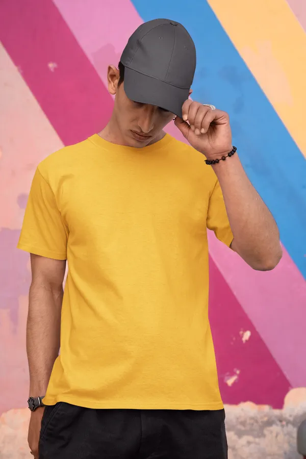 Mustard_Cotton_Regular_Fit_T-Shirt_For_Men