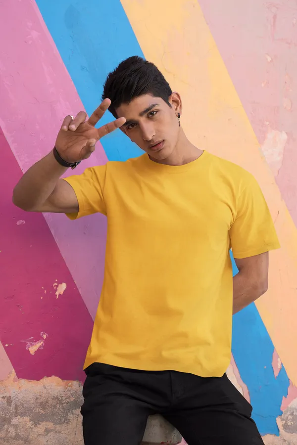 Mustard_Cotton_Regular_Fit_T-Shirt_For_Men