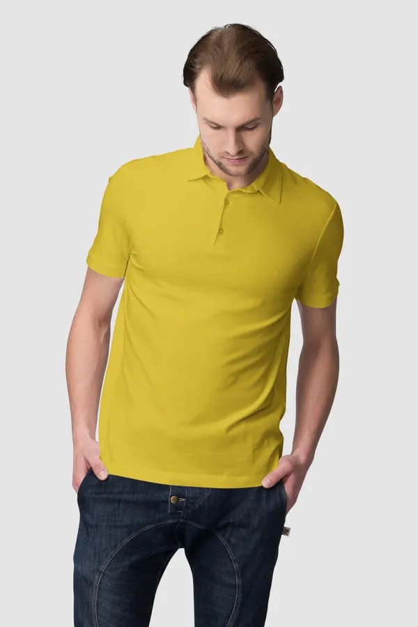 Mustard_Cotton_Regular_Fit_Polo_T-Shirt_For_Men