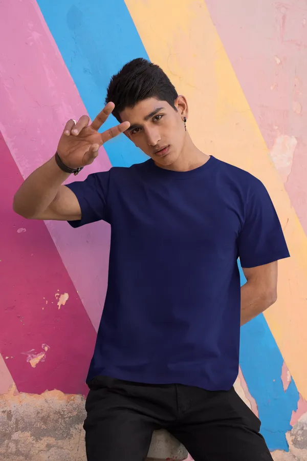 Navy_Cotton_Regular_Fit_T-Shirt_For_Men