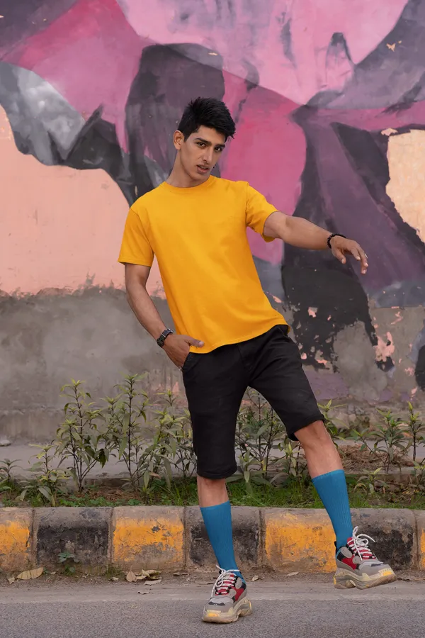 Orange_Cotton_Regular_Fit_T-Shirt_For_Men