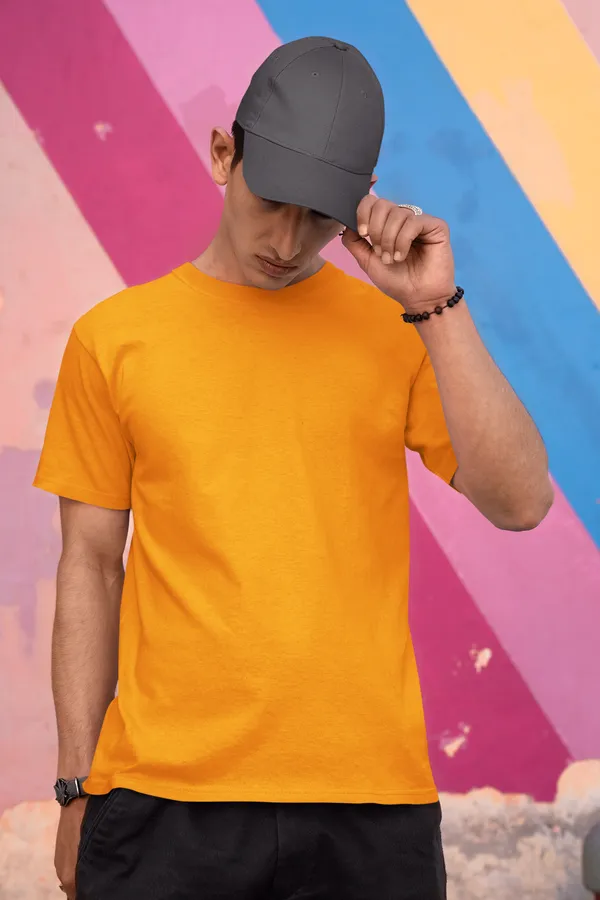 Orange_Cotton_Regular_Fit_T-Shirt_For_Men