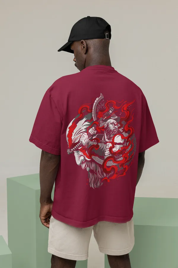 Hot_Pink_Cotton_Oversized_T-Shirt_For_Men