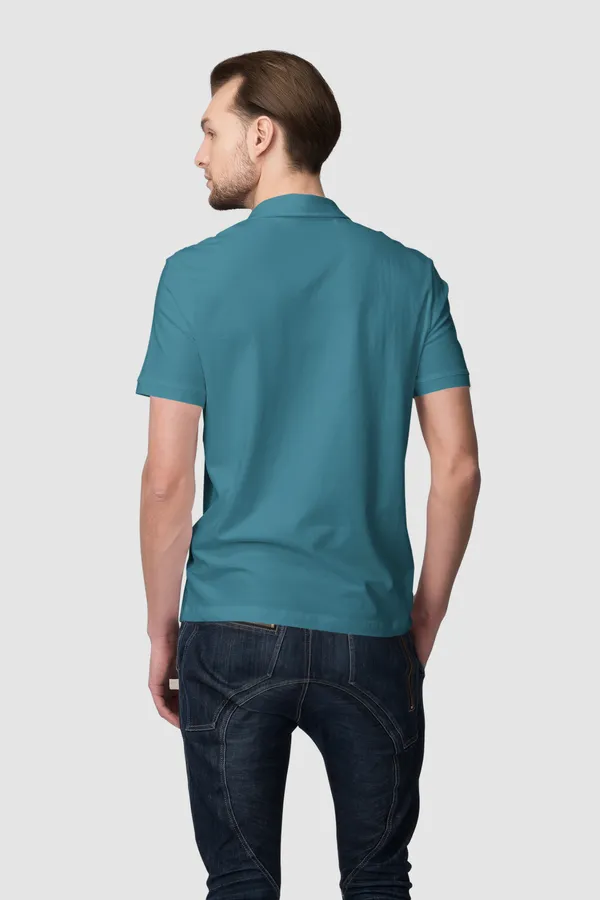 Petrol_Cotton_Regular_Fit_Polo_T-Shirt_For_Men