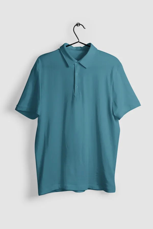 Petrol_Cotton_Regular_Fit_Polo_T-Shirt_For_Men