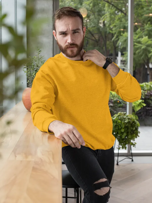 Mustard_Cotton_Sweatshirt_For_Men