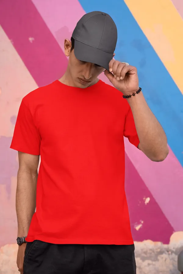Red_Cotton_Regular_Fit_T-Shirt_For_Men