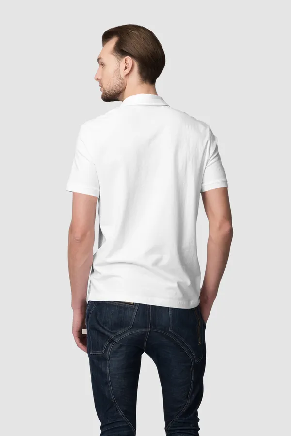 White_Cotton_Regular_Fit_Polo_T-Shirt_For_Men