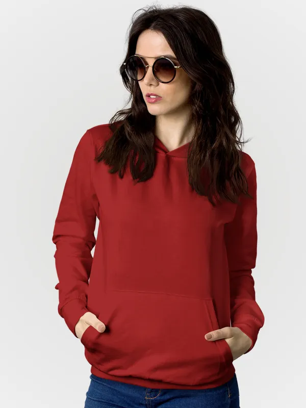 Maroon_Cotton_Regular_Fit_Hoodie_For_Women