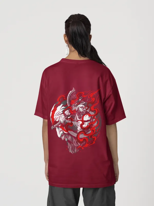 Maroon_Cotton_Oversized_T-Shirt_For_Women