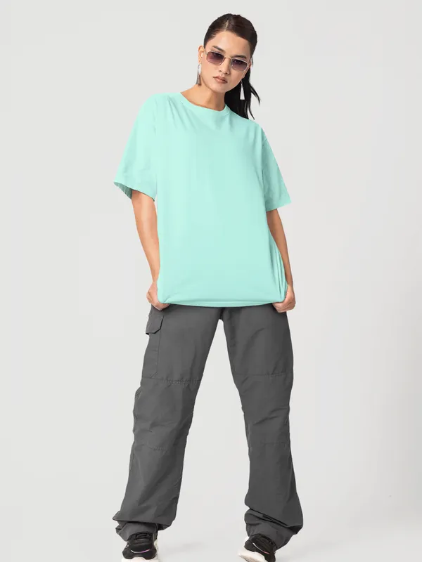 Mint_Cotton_Oversized_T-Shirt_For_Women