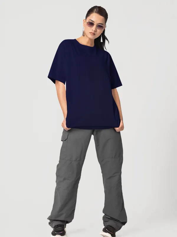 Navy_Blue_Cotton_Oversized_T-Shirt_For_Women