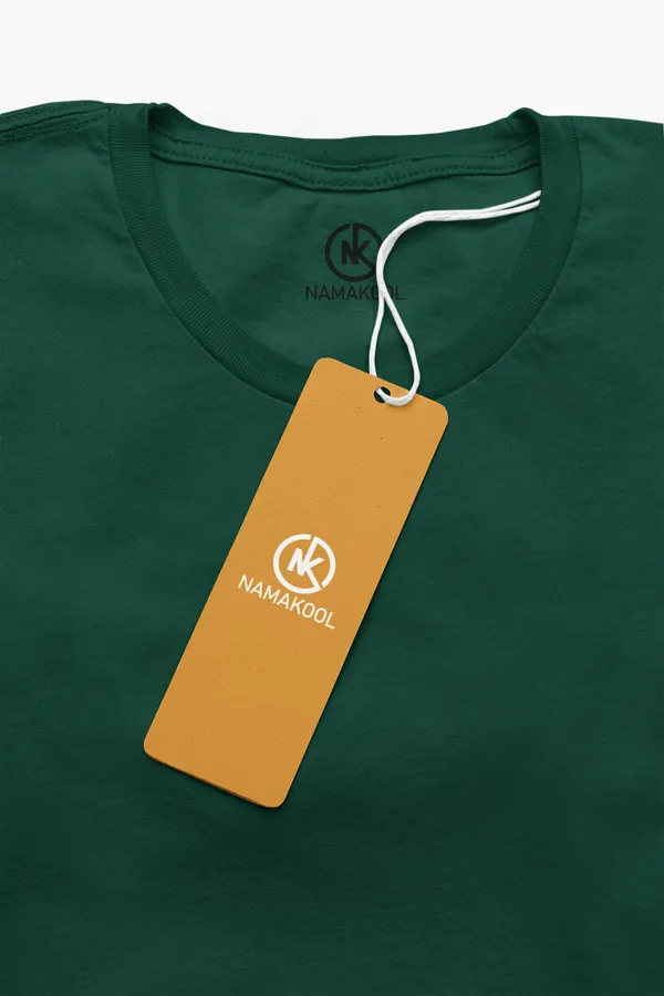 Dark_Green_Cotton_Regular_Fit_T-Shirt_For_Women