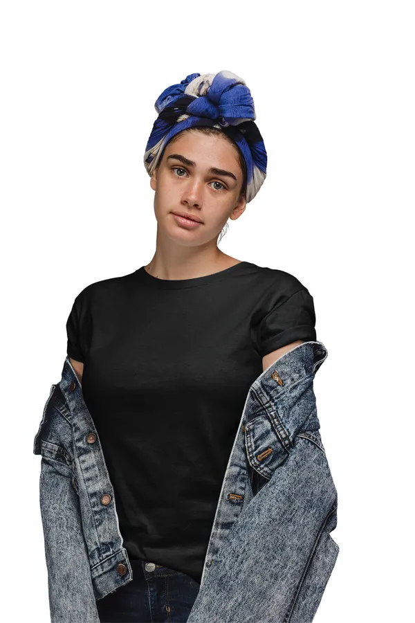 Black_Cotton_Regular_Fit_T-Shirt_For_Women