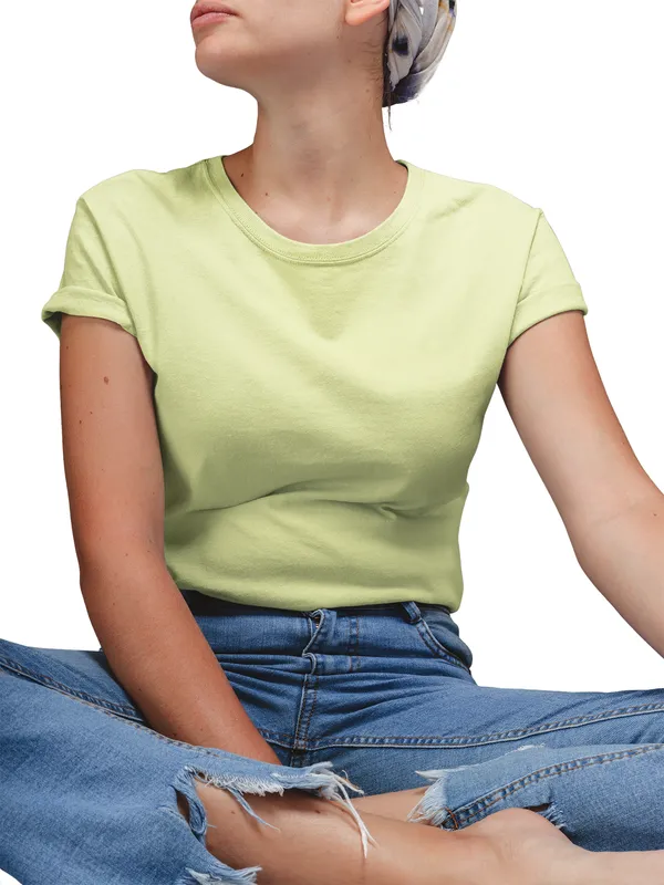 Beige_Cotton_Regular_Fit_T-Shirt_For_Women