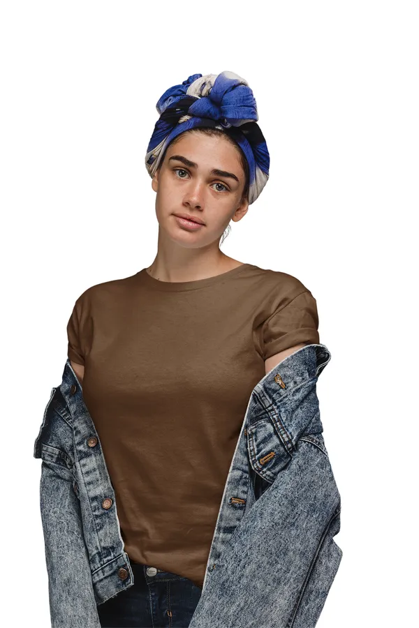 Coffee_Brown_Cotton_Regular_Fit_T-Shirt_For_Women