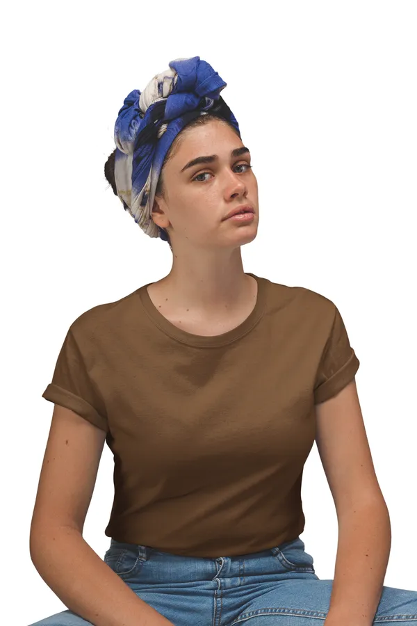Coffee_Brown_Cotton_Regular_Fit_T-Shirt_For_Women