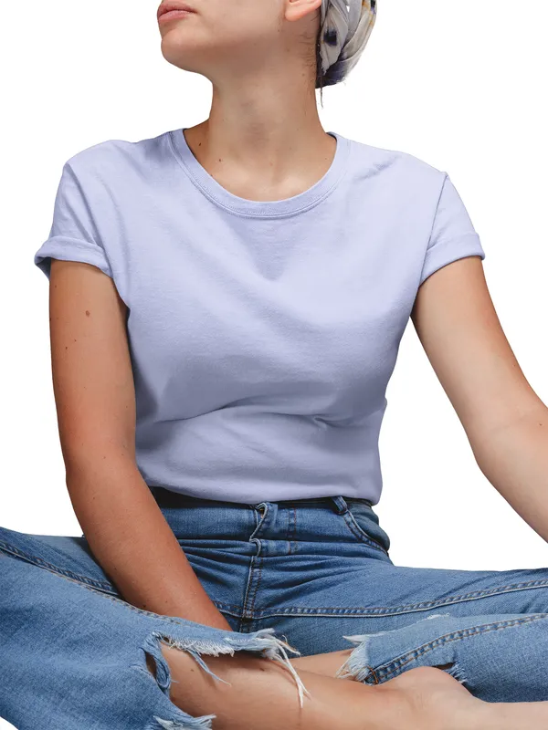 Lavender_Cotton_Regular_Fit_T-Shirt_For_Women