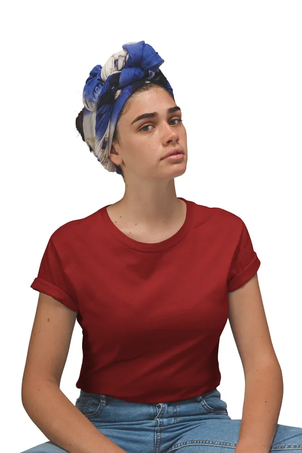Maroon_Cotton_Regular_Fit_T-Shirt_For_Women