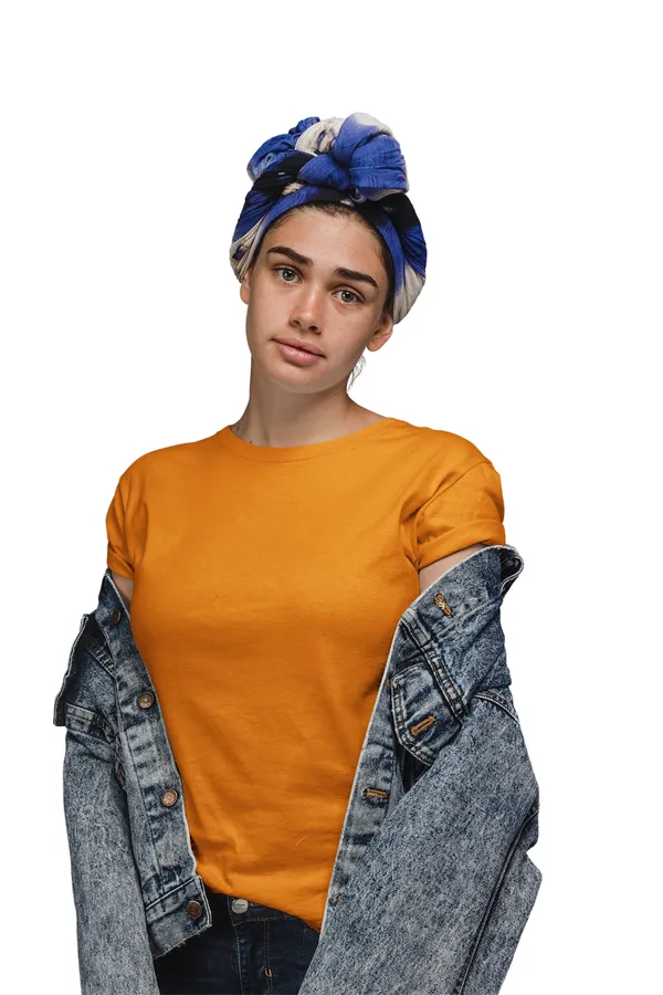 Orange_Cotton_Regular_Fit_T-Shirt_For_Women