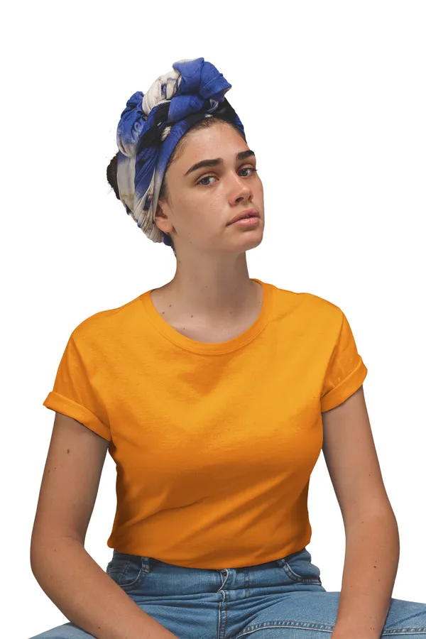 Orange_Cotton_Regular_Fit_T-Shirt_For_Women