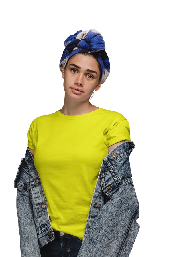 Yellow_Cotton_Regular_Fit_T-Shirt_For_Women