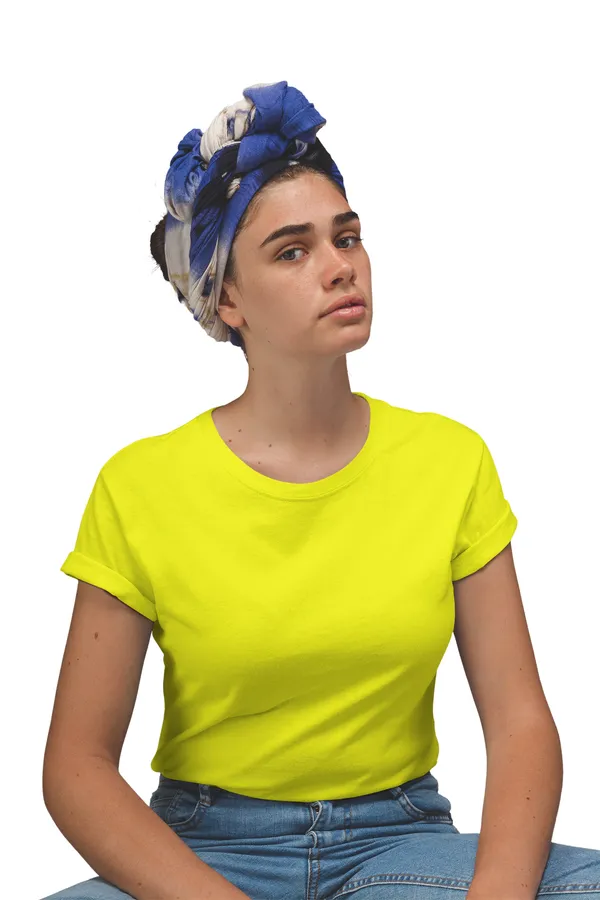 Yellow_Cotton_Regular_Fit_T-Shirt_For_Women