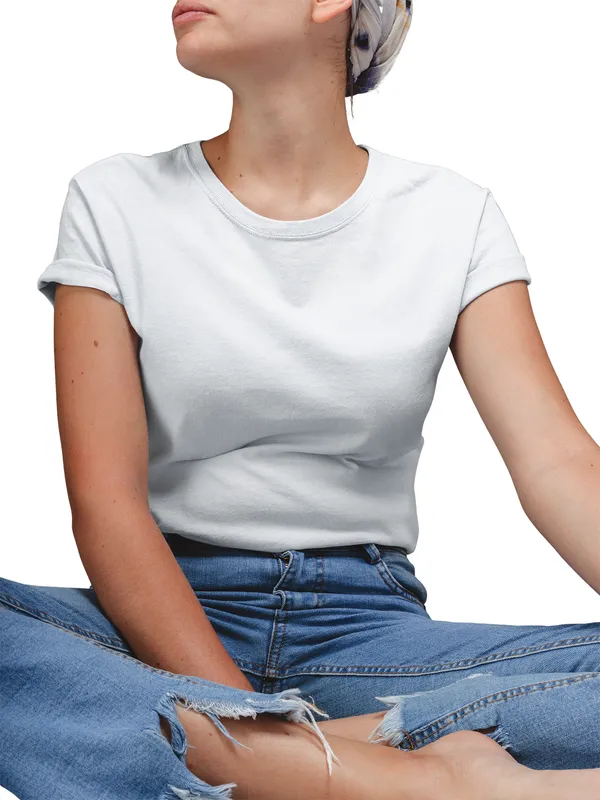 White_Cotton_Regular_Fit_T-Shirt_For_Women