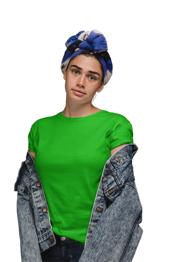 Light_Green_Cotton_Regular_Fit_T-Shirt_For_Women