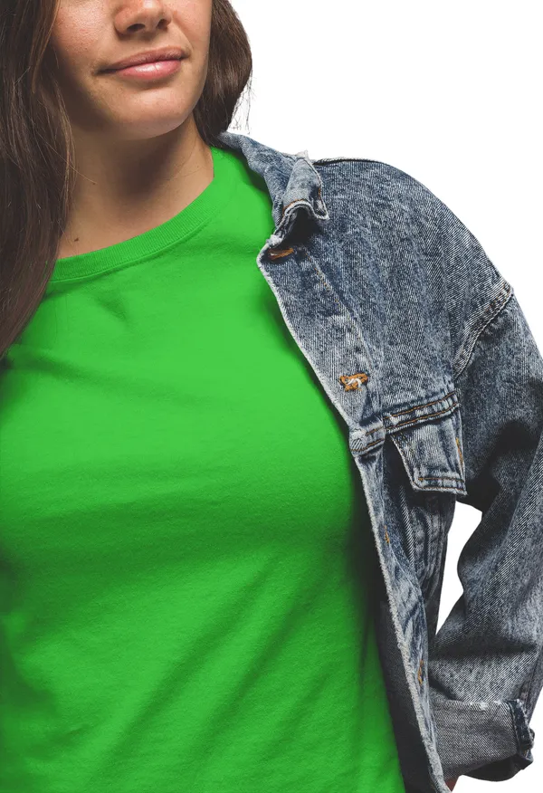 Light_Green_Cotton_Regular_Fit_T-Shirt_For_Women