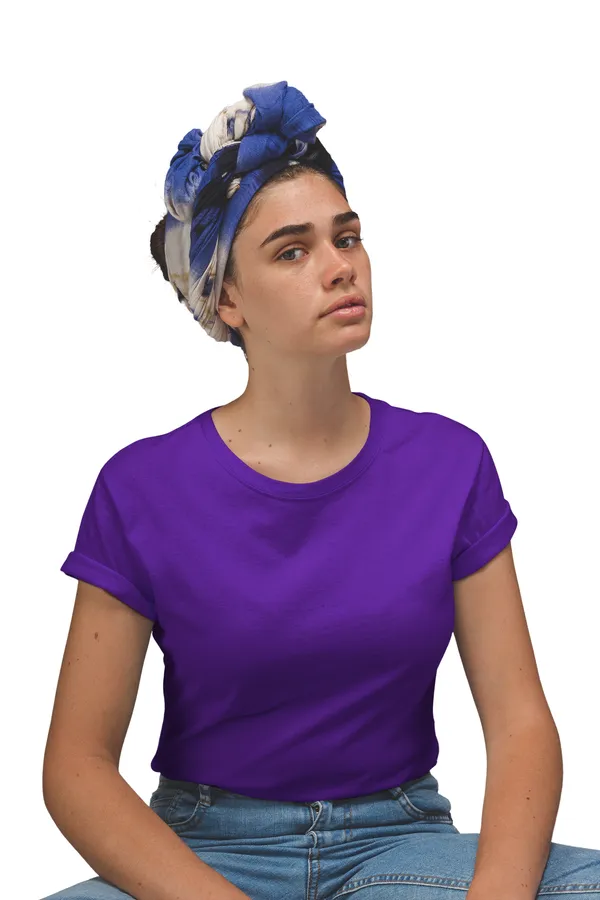 Violet_Cotton_Regular_Fit_T-Shirt_For_Women
